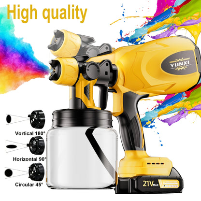 Electric HVLP Paint Sprayer Gun Airless 3 Spray Patterns 27oz Container Easy to Clean for House Painting Furniture Cabinets Fence Walls Doors Car Repair & DIY Projects – High Pressure Spray Gun