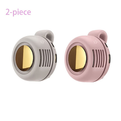 Mini Clip-On Bladeless Neck Fan USB Rechargeable 3-Speed 360° Airflow Portable Hands-Free Waist Hanging Cooling Fan for Hiking Camping Travel Golf Sports Outdoor