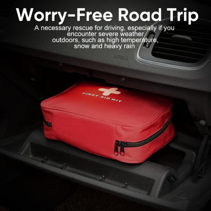 338-Piece First Aid Kit Waterproof Compact Trauma Medical Kit - Emergency Supplies for Home, Office, Car, Travel, Camping, Hiking & Boating, Red