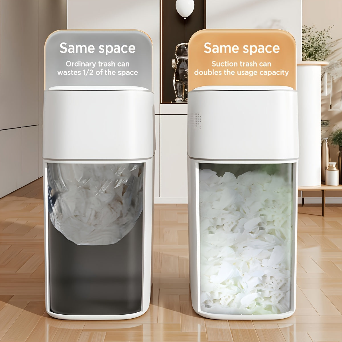 Automatic Smart Trash Can 3.8 Gallon / 14L – Touchless Motion Sensor, Wind Adsorption Auto-Expand Bags, Slim Odor-Seal Design for Bathroom, Kitchen, Office & Bedroom – 1 or 2 Pack