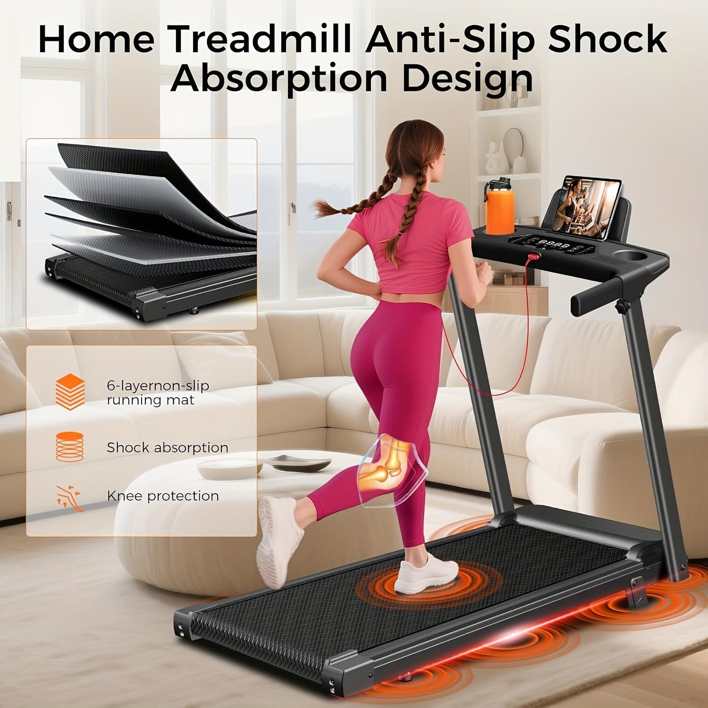 3-in-1 Foldable Treadmill with 14% Incline – Portable Home Treadmill with Handle, 300 LBS Capacity, 3.0HP Quiet Motor, Walk Jog Run Modes, Compact Walking Pad for Home Gym