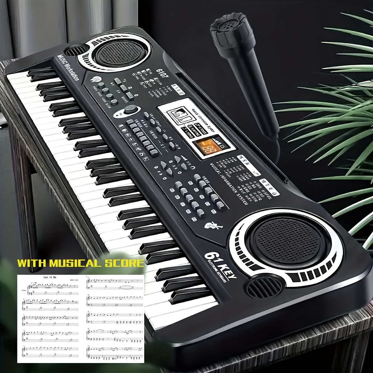 61-Key Electronic Piano Keyboard for Beginners - Built-In Microphone, Printed Music Sheets & USB Power, Complete Starter Kit for Kids & Adults, Perfect Birthday Gift for Music Lovers