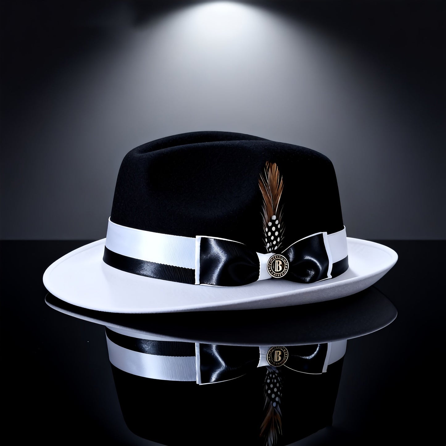 Men's Vintage British Gentleman Top Hat – Cashmere Wool Blend Adjustable 57-60cm, Classic Fall Winter Dress Hat in Black White Red Yellow, Stylish Gift for Men Birthdays Holidays