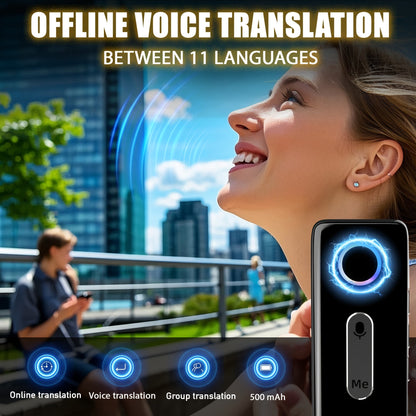 Portable Language Translator Device – Two-Way Instant Voice Translation, 136 Languages, WiFi & Offline Support, High Accuracy AI Translator for Travel, Business, Learning & International Communication