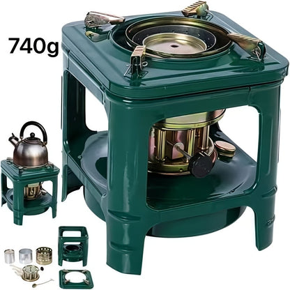 Portable Kerosene Camping Stove with Built-In Burner, Lightweight Paraffin Outdoor Heater & Cooker with Adjustable Flame Control for Camping, Picnics & Barbecues