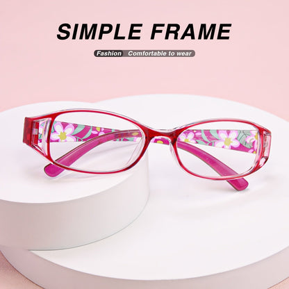 9 Pack Vintage Floral Square Frame Reading Glasses for Women, Lightweight Stylish Readers with Flower-Embellished Frames for Office & Everyday Use, Perfect Gift Set