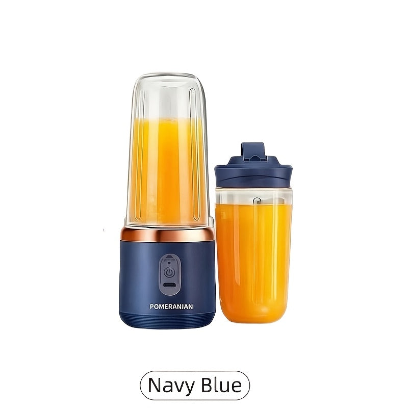 Portable Personal Blender Juicer 1500mAh USB Rechargeable – Food Grade ABS Double Cup Fruit & Vegetable Smoothie Maker, Multifunctional Mini Juicer for Home, Travel & Gym, Gift Box Included