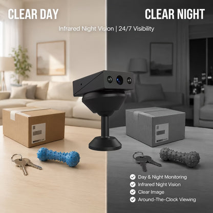 1080P Mini Wireless Security Camera – Night Vision, Motion Detection, Built-In AP Hotspot, No Internet Needed, Voice Recording, Cloud Storage, Easy Install for Home, Garage, Baby & Pet Monitoring