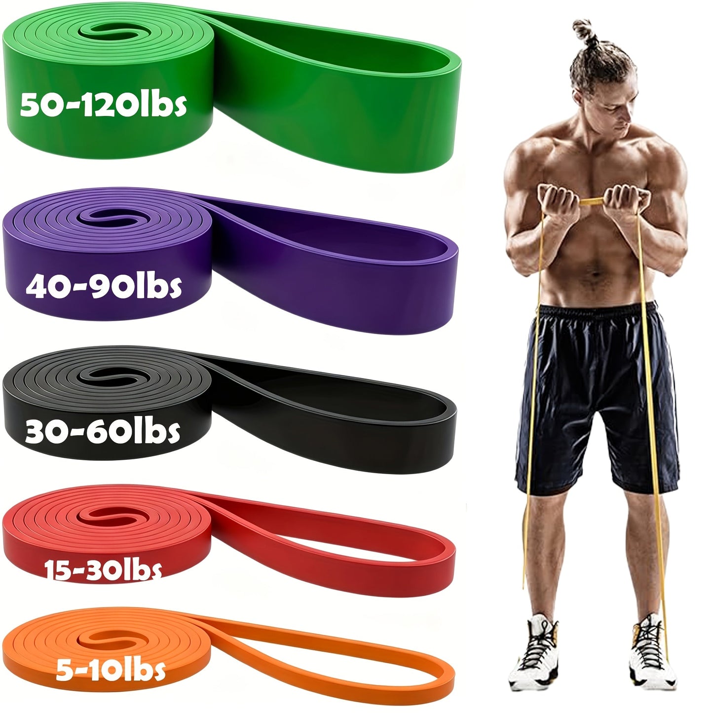 Resistance Bands Pull Up Assistance Bands Set for Men & Women – Heavy Duty Exercise Workout Bands for Body Stretching, Muscle Training & Physical Therapy