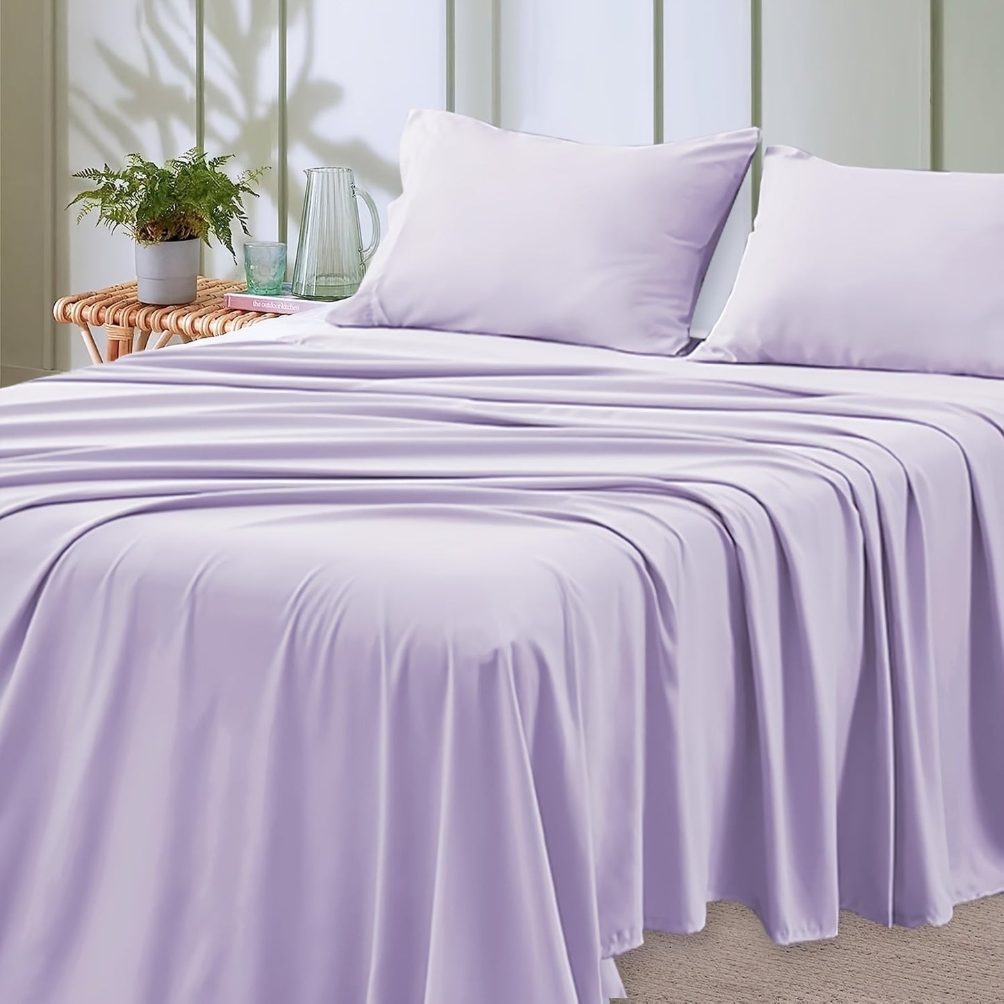 4-Piece Microfiber Bed Sheet Set Deep Pocket – Ultra Soft Breathable Hotel-Grade Sheets, Fade & Shrink Resistant, All Season, Twin Full Queen King, Multiple Colors