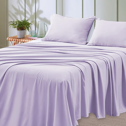 4-Piece Microfiber Bed Sheet Set Deep Pocket – Ultra Soft Breathable Hotel-Grade Sheets, Fade & Shrink Resistant, All Season, Twin Full Queen King, Multiple Colors