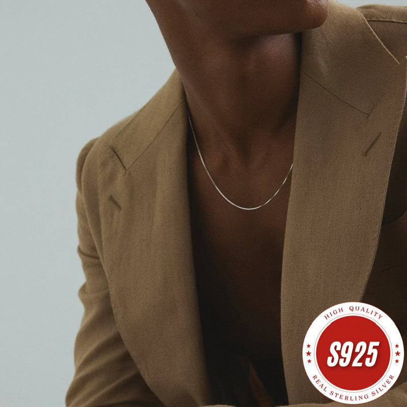925 Sterling Silver Snake Chain Necklace 1mm – Hypoallergenic Tarnish-Resistant Layering Necklace for Women & Men, Classic Minimalist Design, Perfect Gift for Christmas, Valentine's Day & Anniversaries