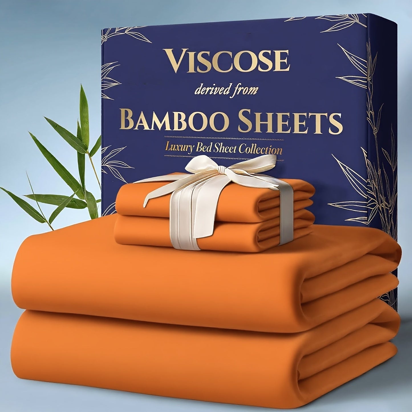 Cooling Bamboo Bed Sheet Sets Deep Pocket | Ultra-Soft Breathable 4-Piece Sheets for Hot Sleepers | Twin Full Queen King | Moisture-Wicking Temperature Regulating Pillowcases Included