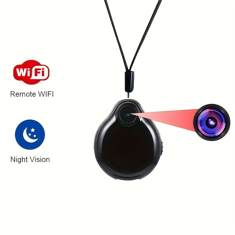 WiFi Mini Body Camera Wearable Micro Cam Motion Detection Video Voice Recording Home Security Nanny Cam – Built-in Battery Wireless Remote Monitoring via Smartphone