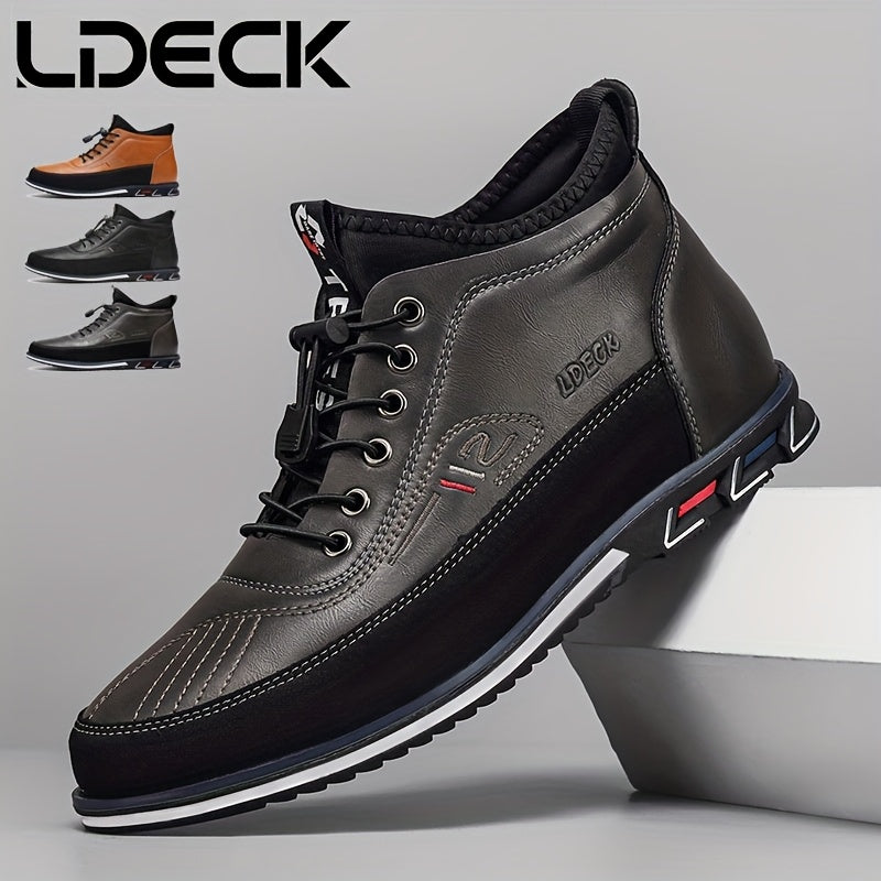 Men's High Top Business Casual Dress Shoes – Lace-Up Formal Oxford Sneakers for Office & Suit, 13 Colors, US Sizes 6.5–13.5