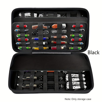 Knife Display Case 88 Slots Large Capacity Pocket Knife Storage Organizer for 66+ Folding Knives, Hard EVA Shell with Elastic Bands, 4 Slot Sizes, Smooth Zipper, Portable Carry Handle – EDC Knife Collector Case