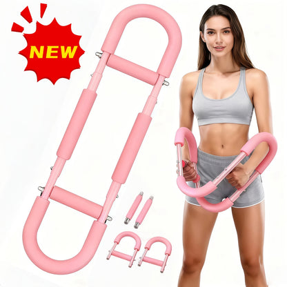 Arm Strength Trainer Chest Expander 3-Bar 3-Level Adjustable Resistance Tubes Portable Detachable Forearm Strengthener Home Gym Workout Device for Muscle Building Upper Body Training