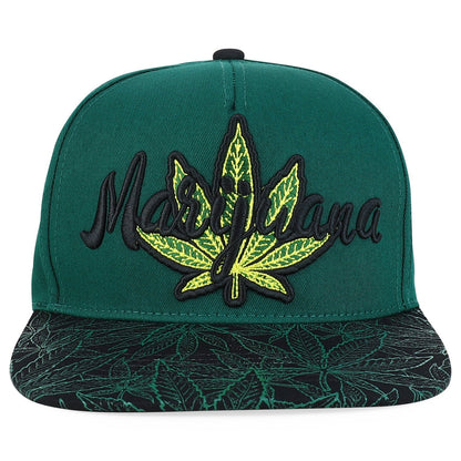 Rasta MJ Leaf 3D Embroidered Flat Bill Snapback Cap – Hip Hop Reggae Hat, Adjustable Snapback, One Size Fits Most, Unisex Streetwear Baseball Cap