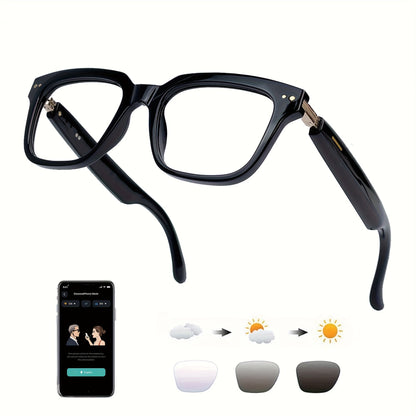 AI Smart Glasses Real-Time Translation 160+ Languages ChatGPT System Bluetooth 5.3 Built-in Mic Speaker – HD Voice Calls HiFi Music Smart Audio Glasses Unisex Men Women