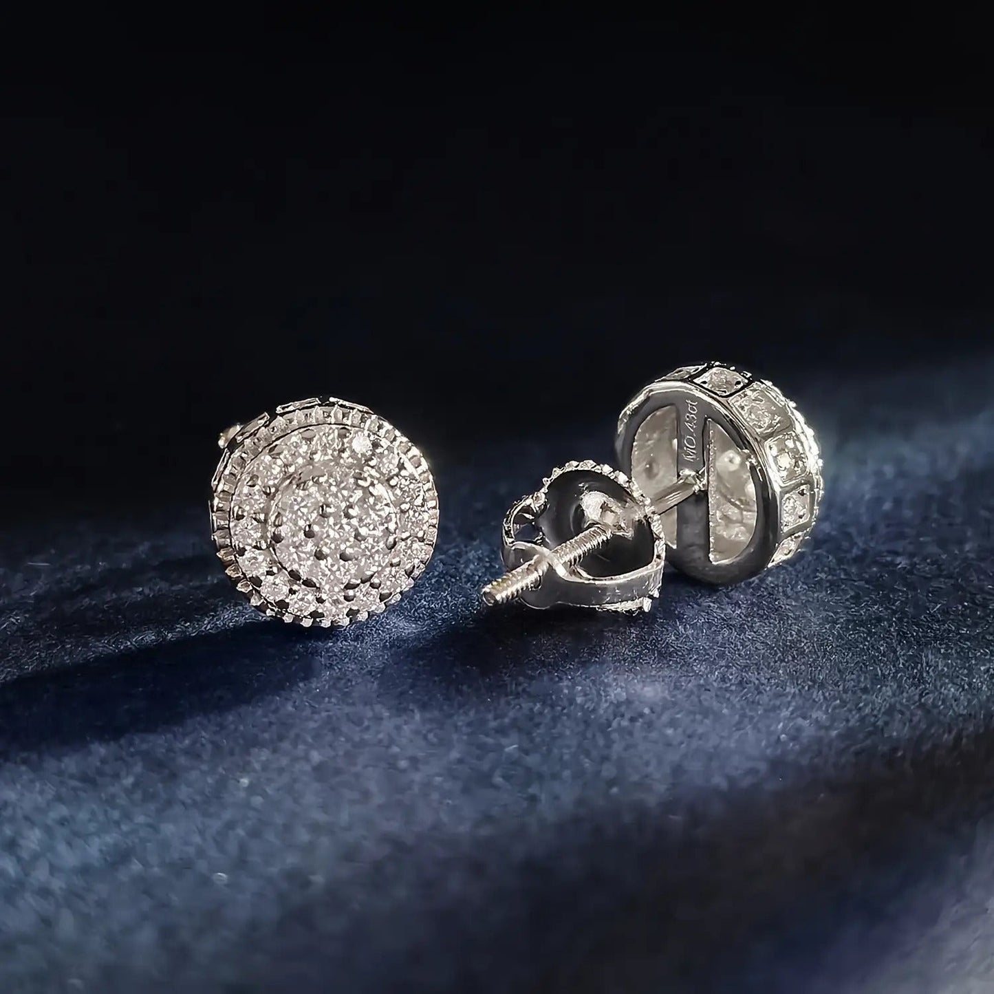 925 Sterling Silver Moissanite Stud Earrings 0.43ct Round Full-Plate Minimalist Diamond Alternative Ear Studs for Women Elegant Luxury Daily Wear and Gift Jewelry Christmas Birthday Anniversary
