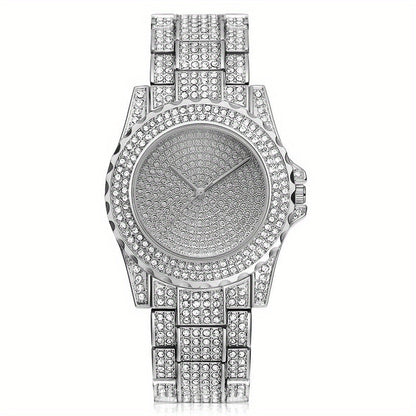 Luxury Rhinestone Quartz Watch for Women – Stainless Steel Strap Sparkle Dial, Elegant Glamorous Wristwatch for Ladies, Perfect Gift for Her on Birthday, Anniversary & Valentine's Day