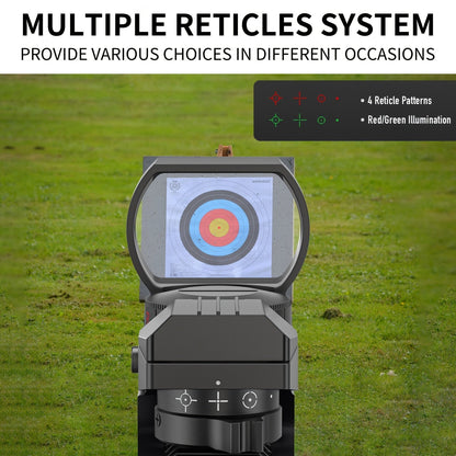 Red Green Dot Sight 1x22x33 with 20mm Picatinny Rail - 4 Reticles 5 Brightness Settings Wide Field of View Scope for Rifles Shotguns