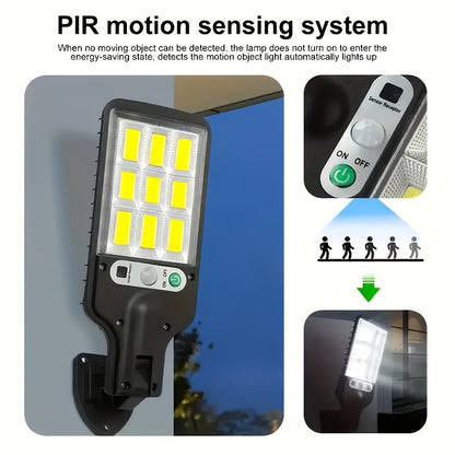 Solar Security Wall Light 108COB LED Motion Sensor with Remote Control – 3 Working Modes, Outdoor Waterproof Spotlight for Garden Patio Porch Garage Door – 2/4/6/8 Pack, Holiday Gift