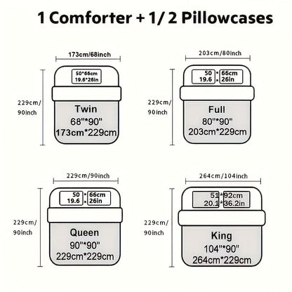 Quilted Comforter Set Twin Queen King Size – Soft Diamond Pattern Quilt with Pillowcases Ultra-Fine Fiber Fill Lightweight Breathable All-Season Bedding 2/3 Piece Multiple Colors