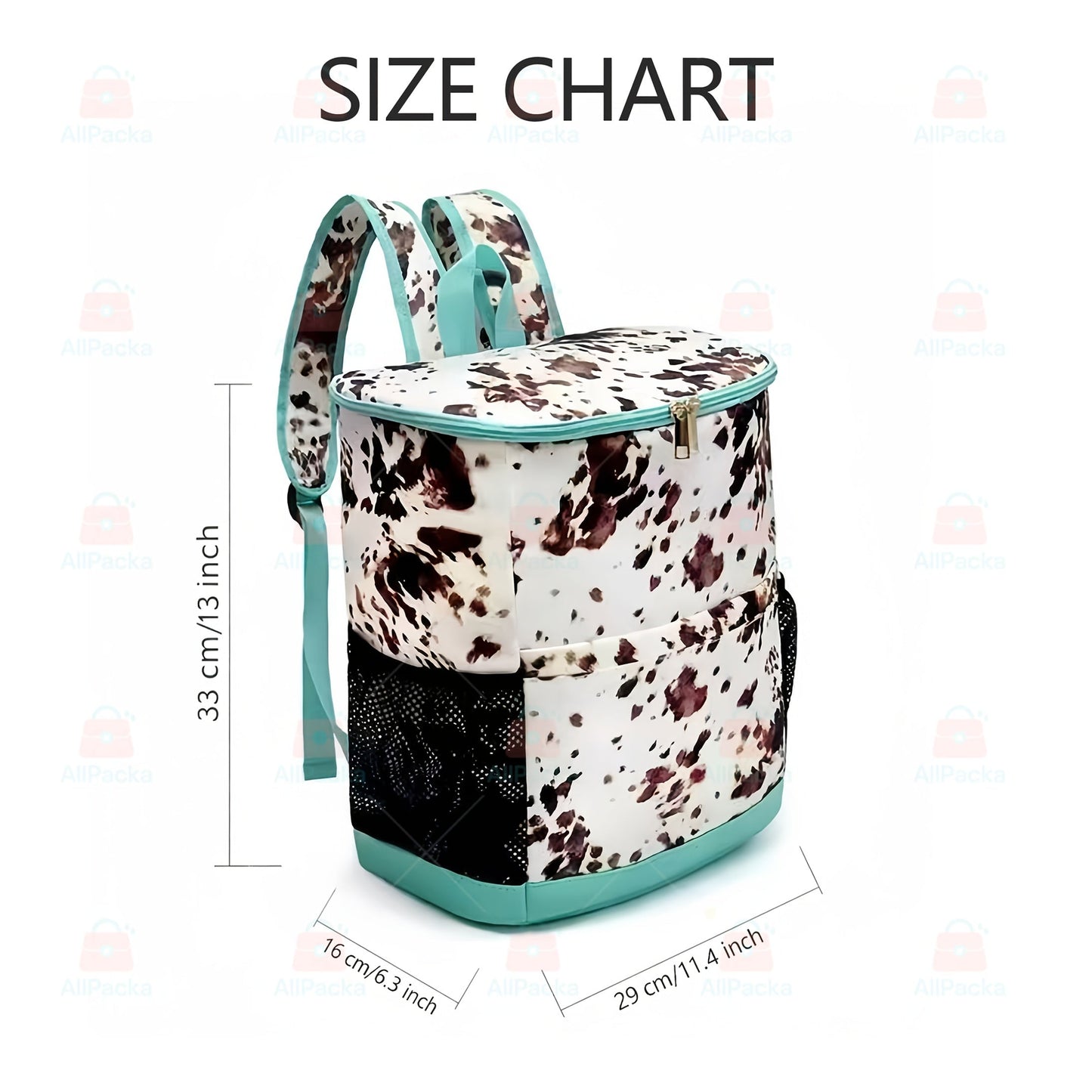 Insulated Cooler Backpack 30 Can Leopard Print with Mesh Pockets & Adjustable Straps - Leakproof Nylon Cooler Bag for Beach Camping Picnic Hiking Travel Daily Use