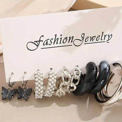 40 Pairs Earrings Set for Women – Geometric Heart Butterfly Faux Pearl Hollow Twist Stud Earrings Bulk Pack, Boho Fashion Jewelry for Beach Vacation Party Daily Wear Dating Gifts