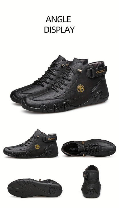 Men's High-Top Sneakers Breathable Lace-Up Casual Shoes Soft Rubber Sole Non-Slip Outdoor Walking Shoes for Men US 7-12 Multiple Colors