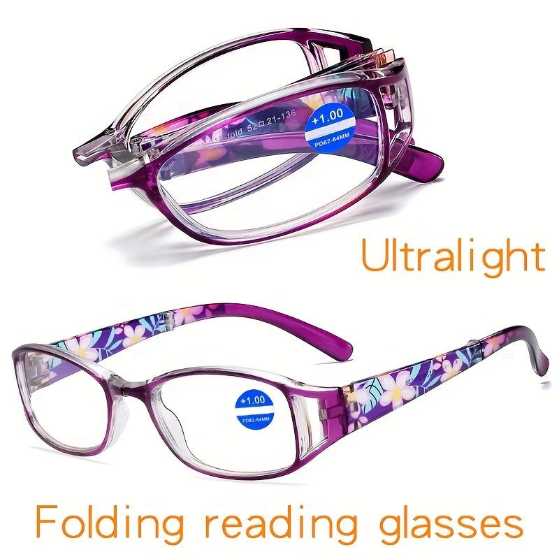 3-Pack Folding Reading Glasses Unisex Mixed Colors 1.0x–4.0x Magnification Compact Portable Elegant Business Style Readers Gift