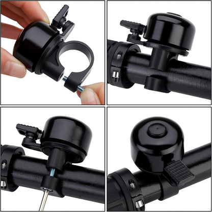 Super Bright USB Rechargeable Bike Light Set – LED Front Headlight 1200mAh & Rear Taillight 330mAh, 6+4 Modes, 180° Wide Beam, Safety Bell Included, for Mountain Road & Night Cycling