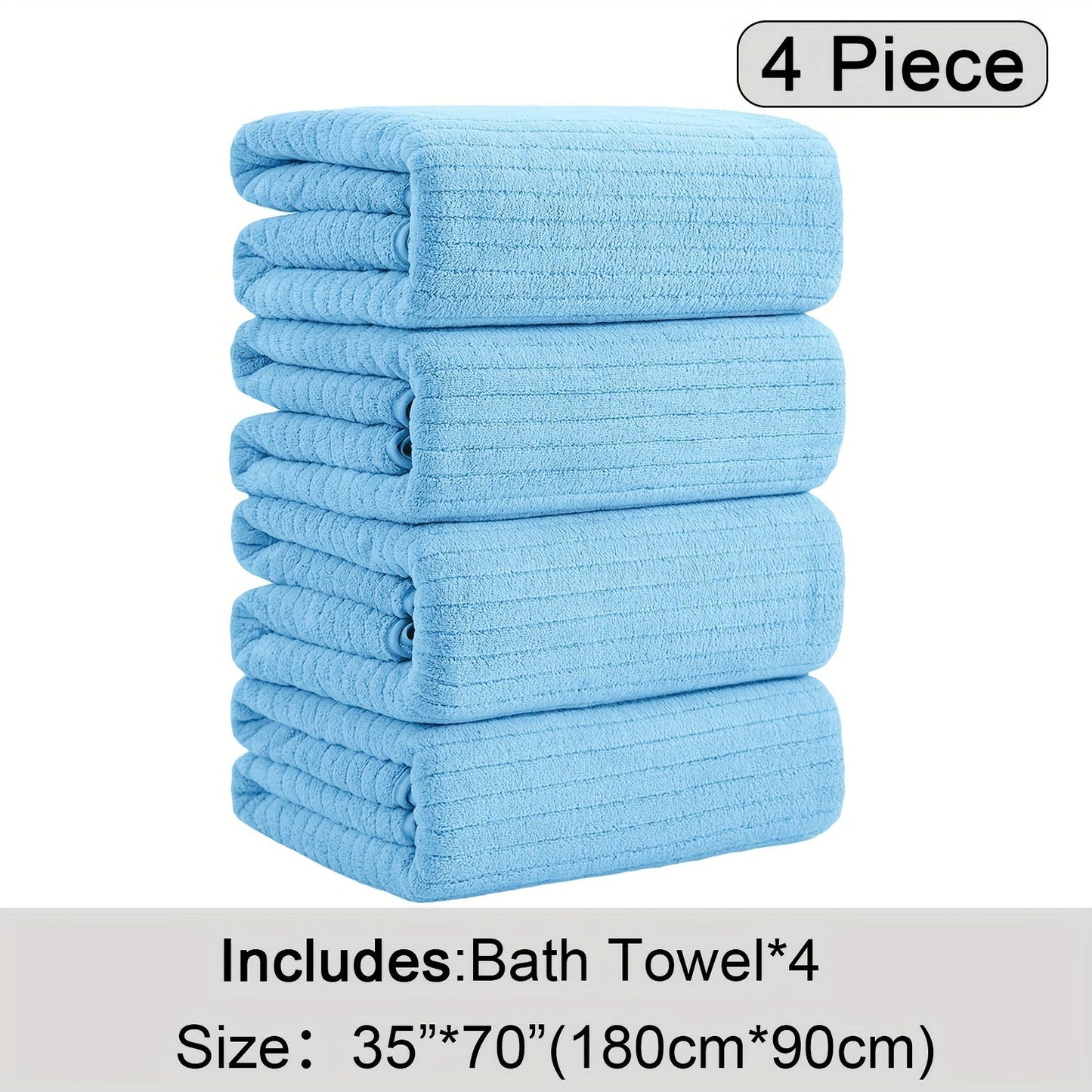 4-Pack Oversized Bath Towels Set 35"x70" – Extra Large XL Microfiber Bath Sheet, Super Soft Quick-Dry Absorbent Shower Towels for Family Hotel Spa, 13 Colors Beige White Grey Navy Blue Green Black