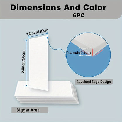 Acoustic Foam Panels 6 Pack 12x24x0.4 Inch Self-Adhesive Soundproof Wall Tiles – High-Density Sound Absorbing Panels for Home Studio, Office, Bedroom & Recording Room – 9 Colors – Velora