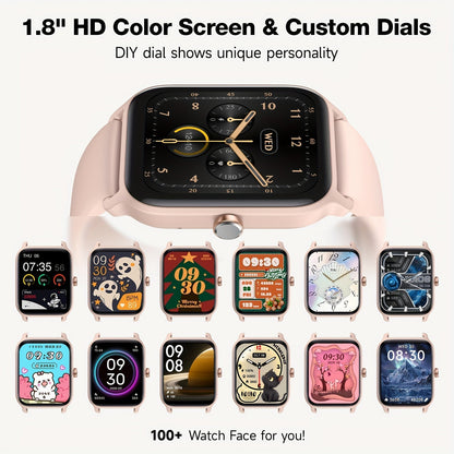 FAWEIO Smart Watch with Alexa & Wireless Calling – 1.8" HD Touchscreen, Fitness Tracker, 100+ Sports Modes, Compatible with iPhone & Android, for Women & Men