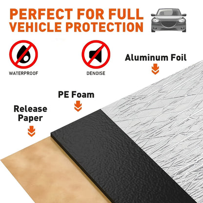 Car Sound Deadening Material 60"x40" 275Mil (7mm) – Butyl Rubber Heat & Sound Deadener Mat with Strong Adhesive for Car Doors Hood Trunk Floor Firewall, Universal Fit