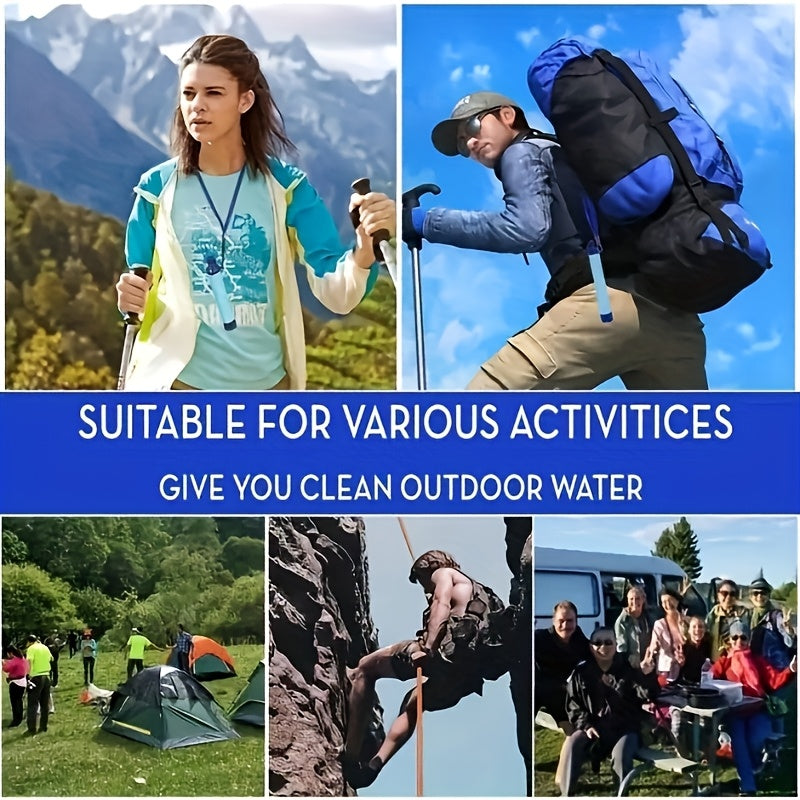 Portable Water Filter Purifier Straw Survival Kit – Durable ABS Filtration Straw with Lanyard & Extension Tube for Camping, Hiking, Backpacking, Travel, Wilderness & Emergency Preparedness – 1/2/4/6 Pack