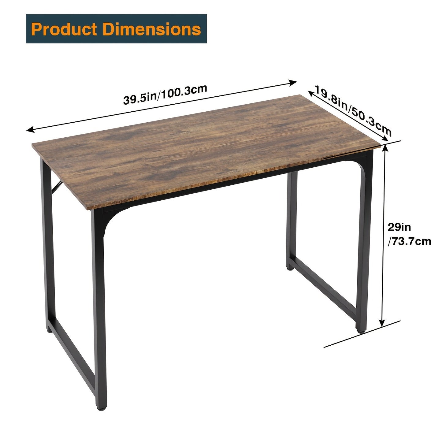 Computer Desk 32/39/47 Inch – Modern Writing & Gaming Desk with Sturdy Metal Frame, Home Office Study Workstation for PC, Laptop & Monitor Setup, 3 Size Options