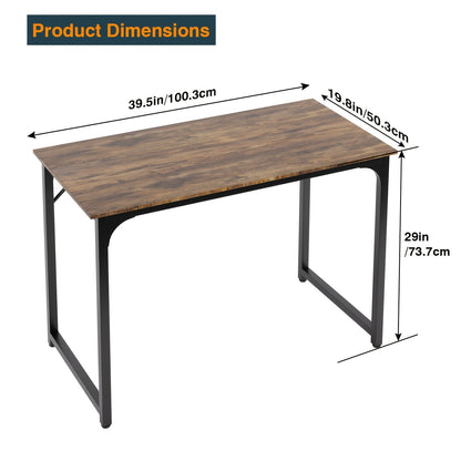 Computer Desk 32/39/47 Inch – Modern Writing & Gaming Desk with Sturdy Metal Frame, Home Office Study Workstation for PC, Laptop & Monitor Setup, 3 Size Options