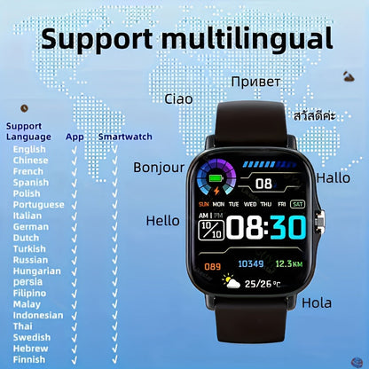 Full Touch Smartwatch 1.83" TFT Large Screen – Wireless Calling, Message Reminders, Email Display, Location Navigation, Remote Camera, Music Player, USB Charging, Gift for Family & Friends
