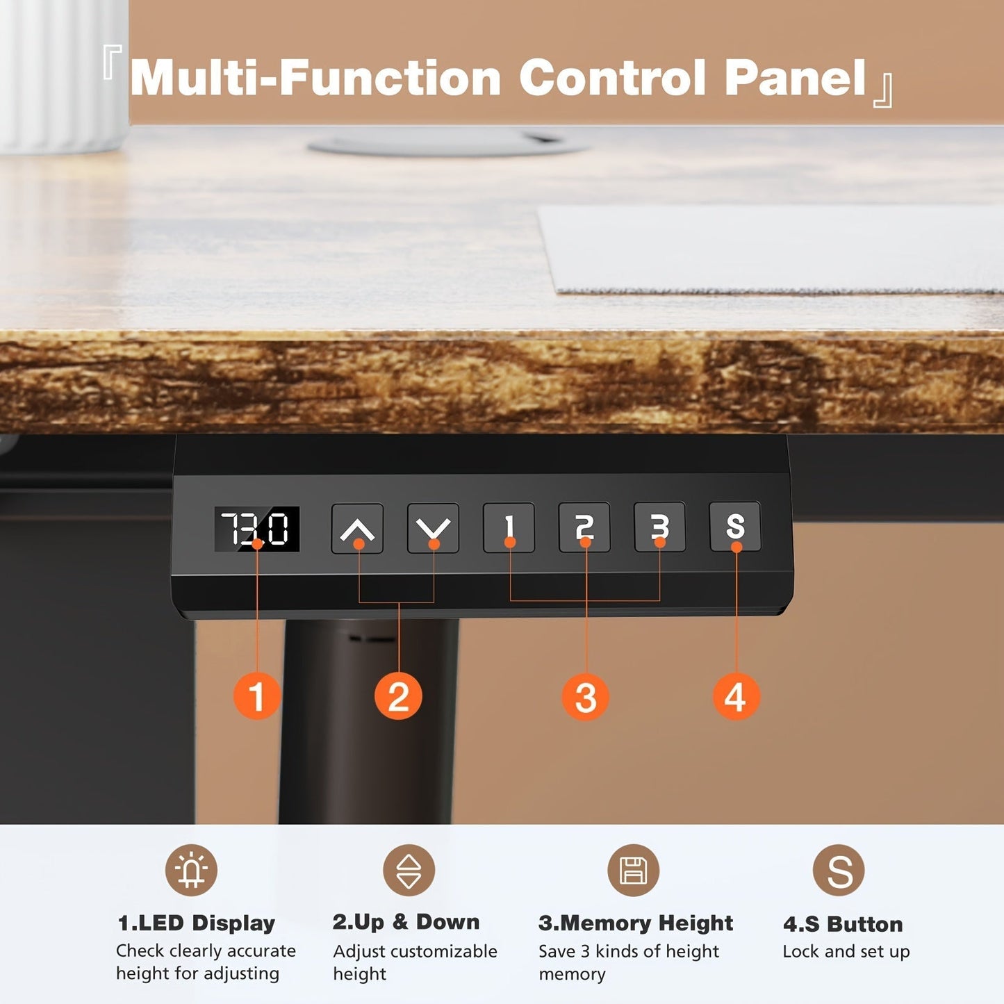 63 Inch Electric Standing Desk – Height Adjustable Sit-Stand PC Workstation with Wood Desktop, Home Office, Bedroom & Gaming Room Computer Work Table for Small Spaces