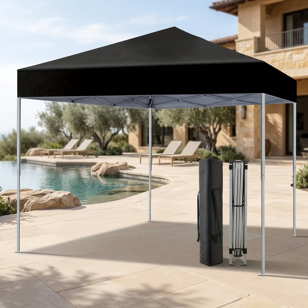 10x10 Pop Up Canopy Tent UPF 50+ Heavy Duty Steel Frame 3 Height Settings Waterproof Instant Canopy with Carry Bag for Backyard Patio Beach Camping Party Market Space Gray Black Blue Red Dark Gray Forest Green