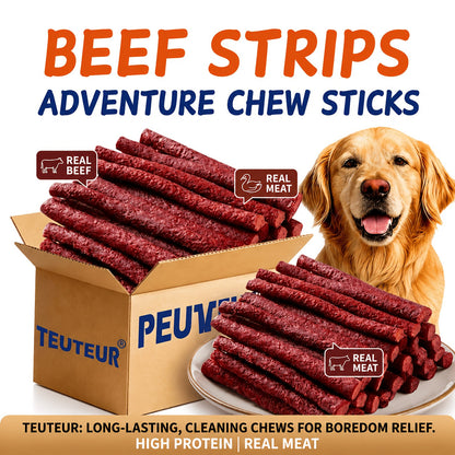 Premium Natural Beef Sticks Dog Treats – High Protein Grain-Free Beef Jerky & Molar Chews for Puppies, Adult Small Medium Large Dogs, Long-Lasting Training Rewards for All Breeds