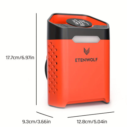 Portable Tire Inflator Air Compressor – 1-Min Fast Inflation, 100% Duty Cycle, USB Rechargeable, Digital Display, Heavy Duty for Car Tires, Bikes & Balls