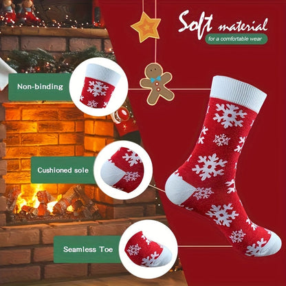 Christmas Socks 30 Pairs Fun Holiday Patterns Reindeer Santa Snowflakes Gingerbread Christmas Tree Warm Cartoon Socks – Unisex Gift Set for Men and Women
