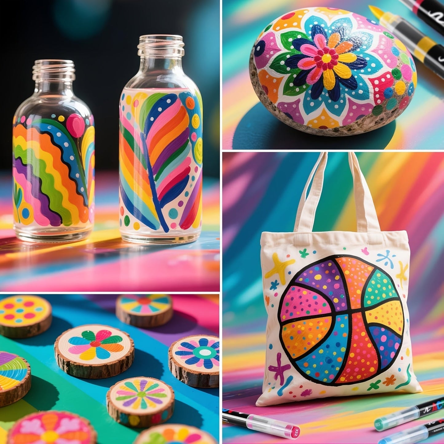 Acrylic Paint Markers Brush Tip Waterproof Quick-Drying Paint Pens for Rock Painting Wood Canvas Glass Ceramic Metal 12 to 168 Colors Art Craft Supplies Gift