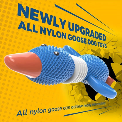 Indestructible Nylon Goose Dog Chew Toy for Aggressive Chewers – Upgraded Durable Dog Toys for Large & Medium Dogs, Heavy Duty Teething Chew, Dental Cleaning, Goose & Clownfish Design