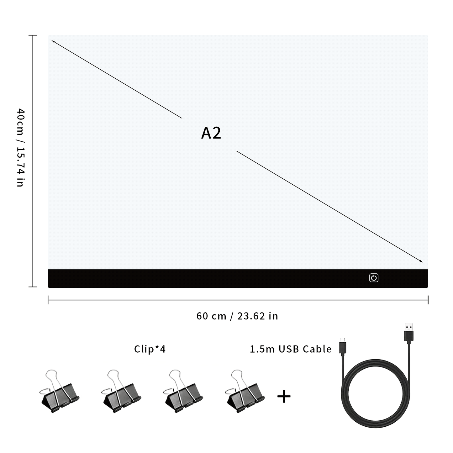 A2 LED Light Box Tracing Board – Dimmable Touch Control Ultra-Thin Light Pad for Diamond Painting, Sketching, Animation, Tattoo Transfer & Streaming, USB Powered, Eye-Care LEDs, Mac/PC Compatible | Velora