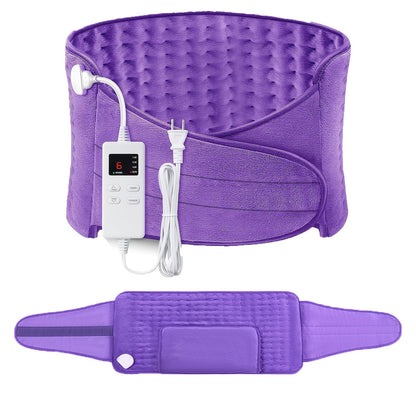 Electric Heating Belt for Back Pain Relief 12x24 Inch – 6 Heat Levels 104-149°F, 6-Hour Auto Shutoff, 4 Timers, Adjustable 24-45 Inch Waist, Washable Heated Waist Pad for Men and Women